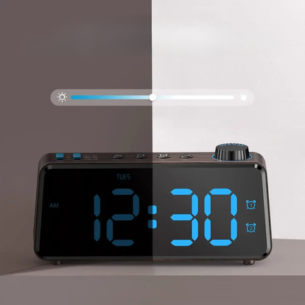Radio despertador digital alimentado por red