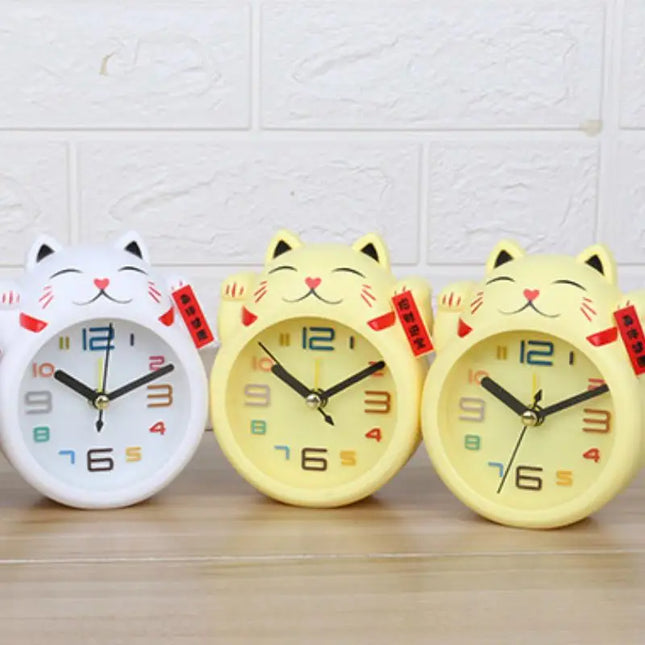 Despertador infantil analógico forma de gato