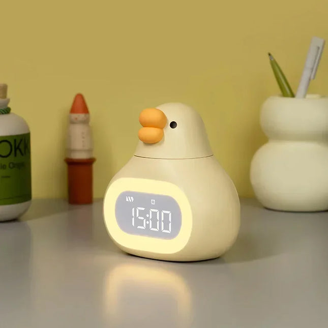 Despertador infantil pato con luz nocturna