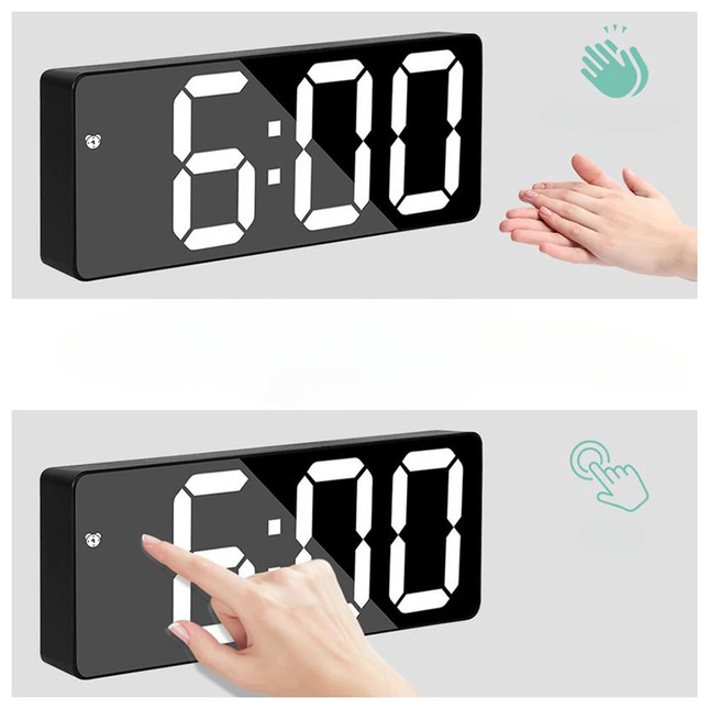 Despertador digital con números grandes luminosos
