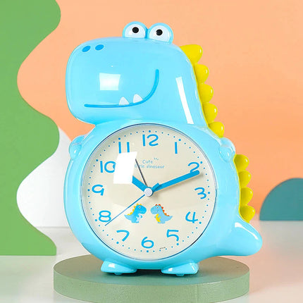 Despertador analógico de dinosaurio color azul