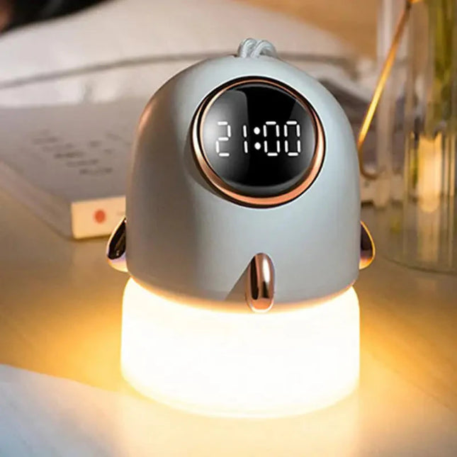 Despertador infantil con luz forma cohete