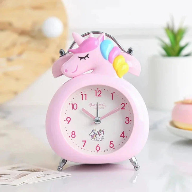 Despertador analógico infantil de unicornio