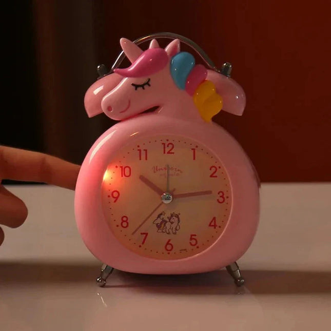 Despertador analógico infantil de unicornio