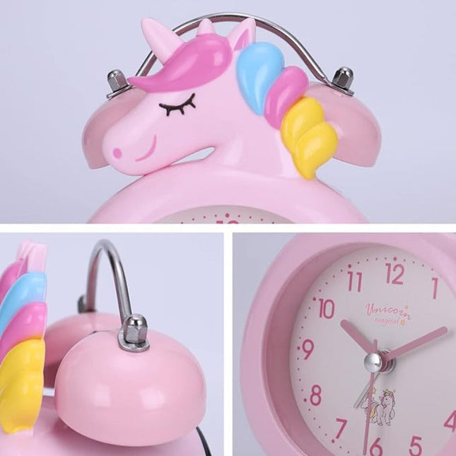 Despertador analógico infantil de unicornio