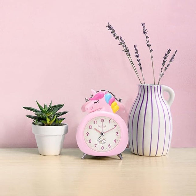 Despertador analógico infantil de unicornio