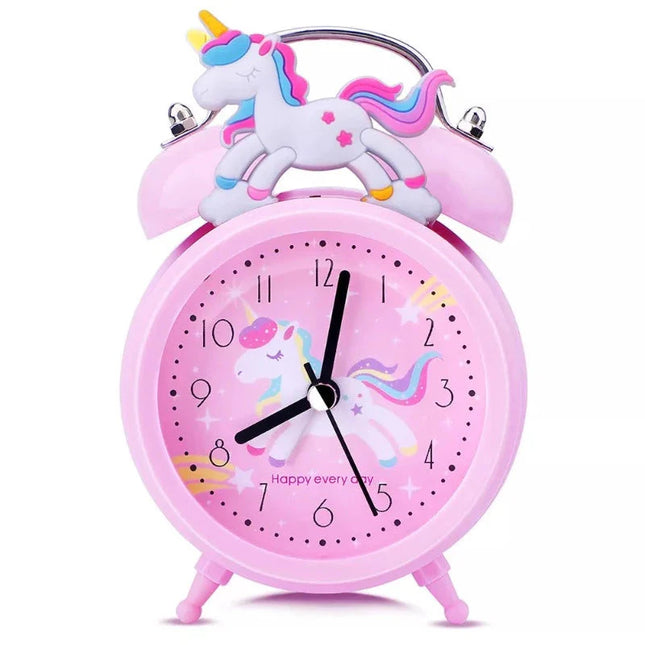 Despertador unicornio luminoso con doble campana