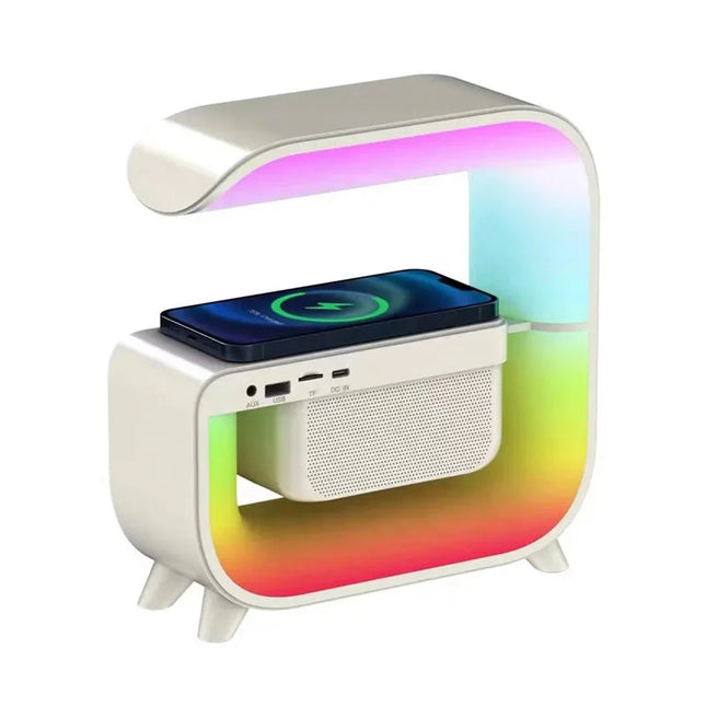Lámpara despertador Bluetooth con carga inalámbrica