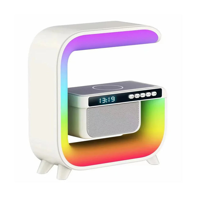 Lámpara despertador Bluetooth con carga inalámbrica