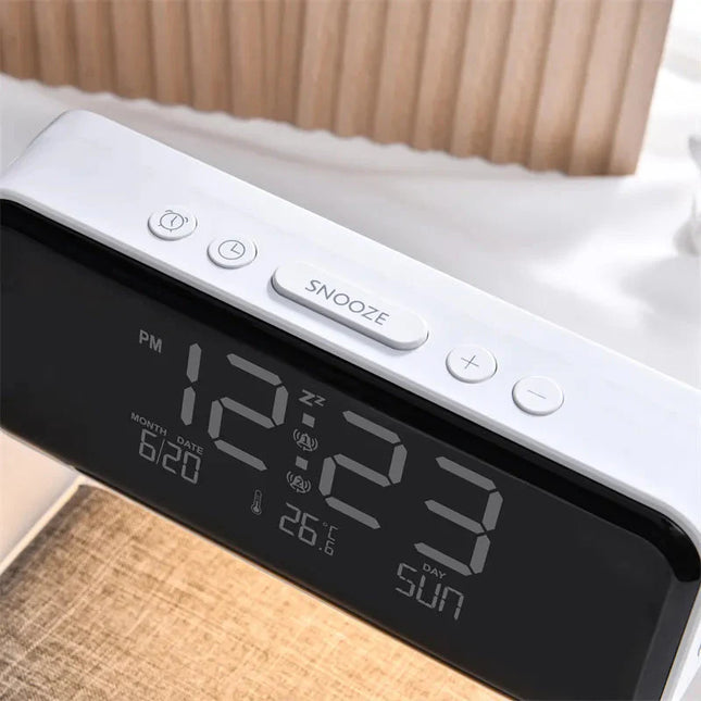 Despertador digital con cargador inalámbrico