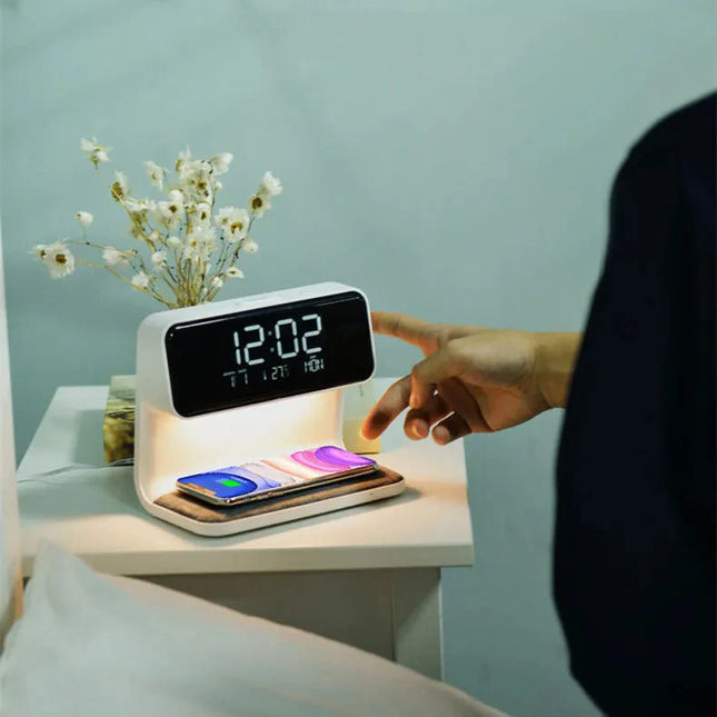 Despertador digital con cargador inalámbrico