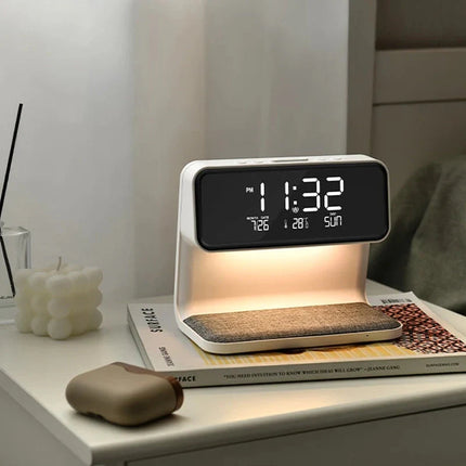 Despertador digital con cargador inalámbrico