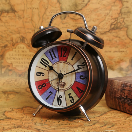 Reloj despertador retro con doble campana