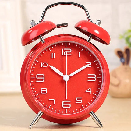 Despertador rojo de doble campana vintage