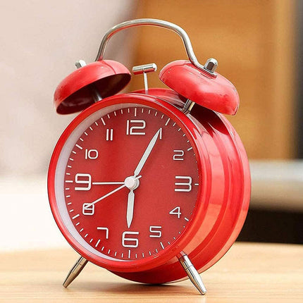 Despertador rojo de doble campana vintage