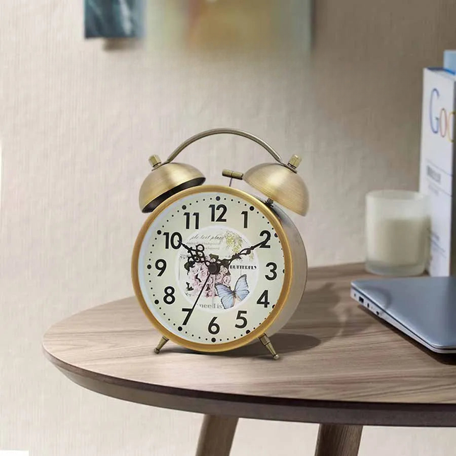 Despertador vintage floral a pilas