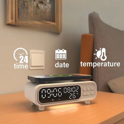 Despertador moderno con cargador inalámbrico