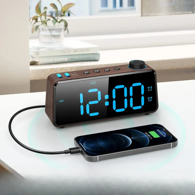 Radio despertador digital alimentado por red