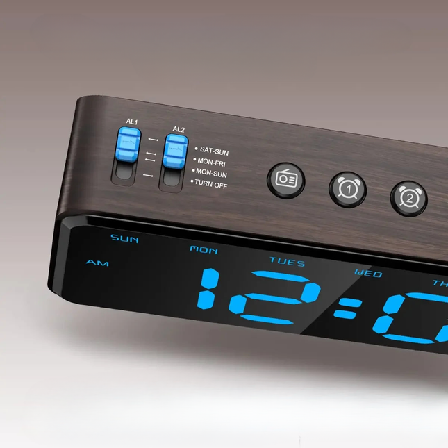 Radio despertador digital alimentado por red