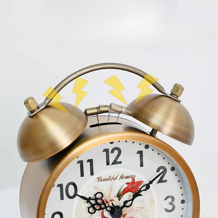 Despertador vintage floral a pilas