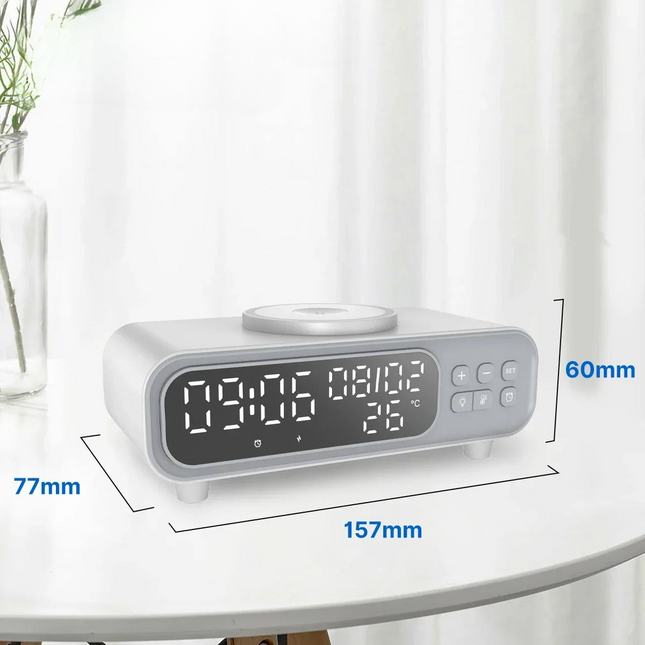Despertador moderno con cargador inalámbrico