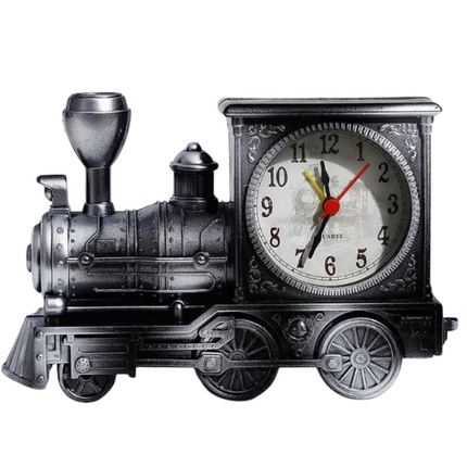 Reloj despertador vintage en forma de tren