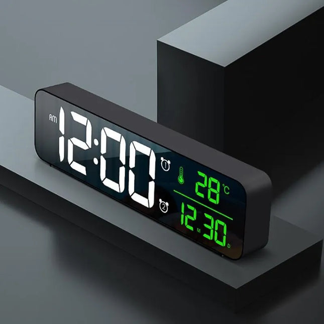 Despertador digital con fecha y temperatura