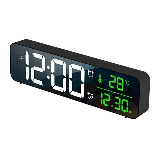 Despertador digital con fecha y temperatura