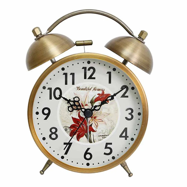 Despertador vintage floral a pilas
