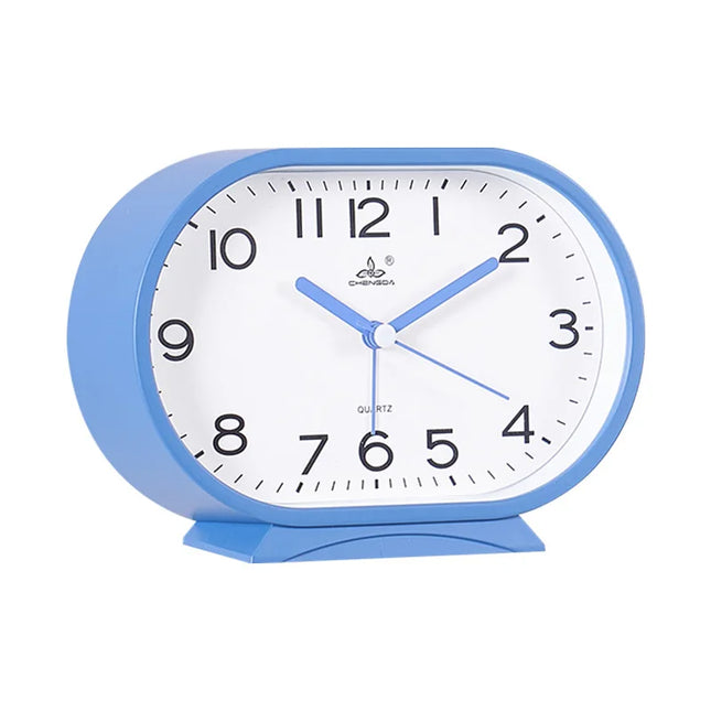 Reloj despertador analógico de forma ovalada