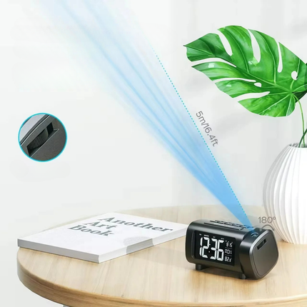 Radio despertador con proyector de hora