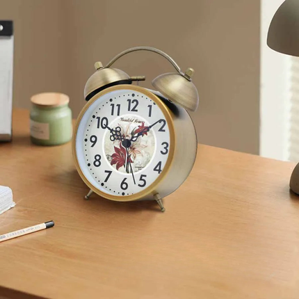 Despertador vintage floral a pilas