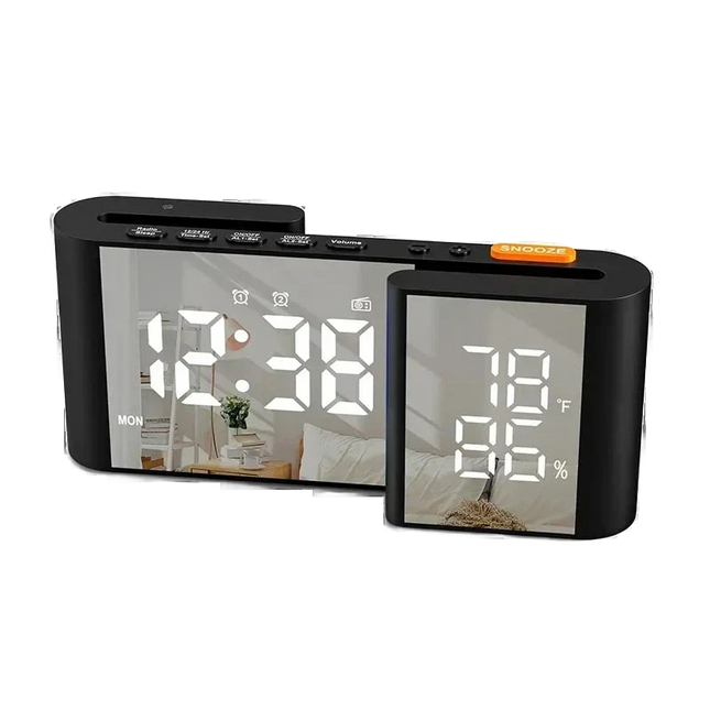 Radio despertador con indicador de temperatura