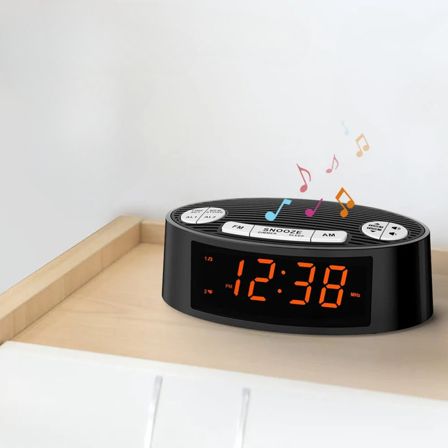 Radio despertador digital con alarma dual