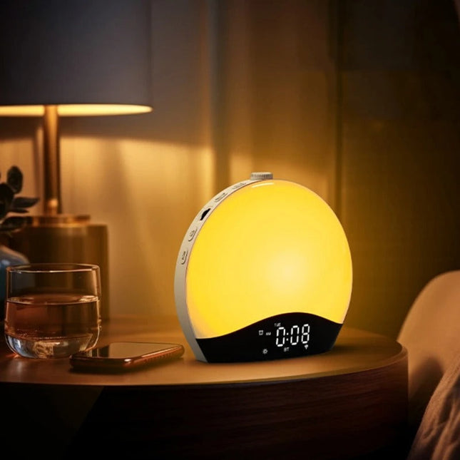 Radio despertador con luz de amanecer