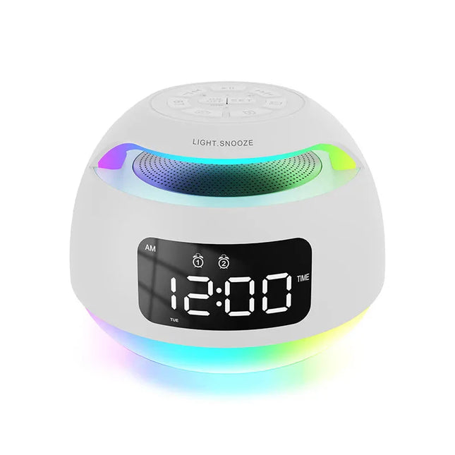 Radio despertador luminoso con altavoz bluetooth