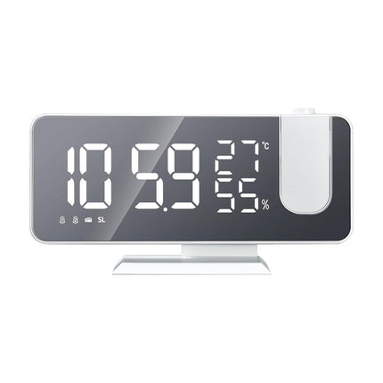 Radio despertador proyector de techo blanco