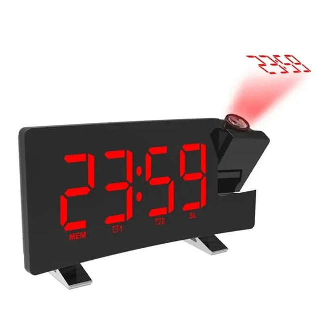Despertador digital con proyección hora roja