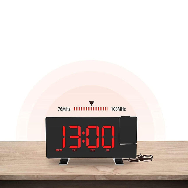 Despertador digital con proyección hora roja