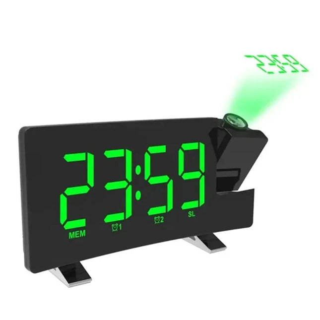 Radio despertador digital con proyector USB