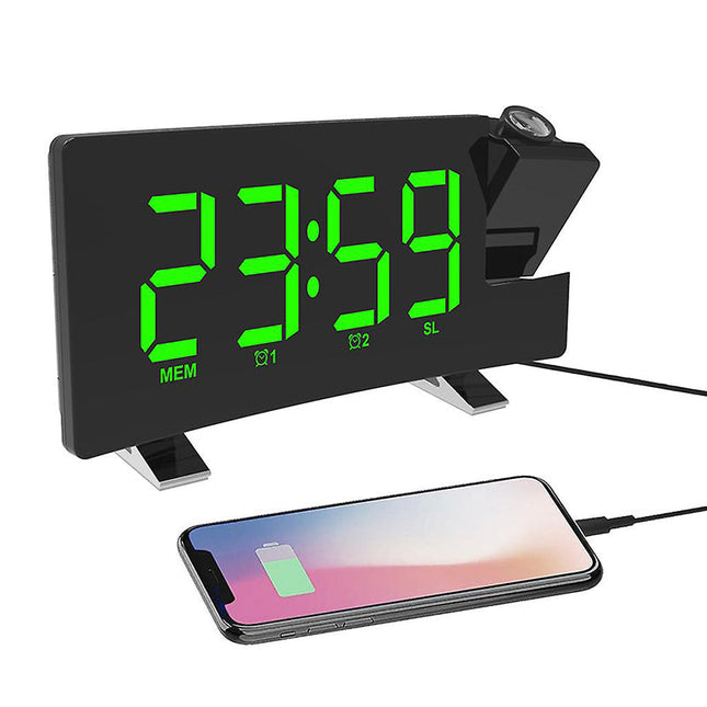 Radio despertador digital con proyector USB