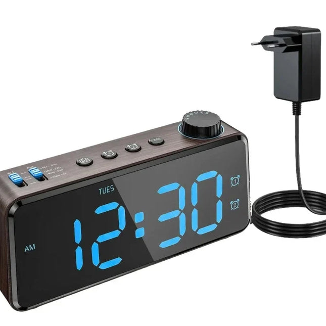 Radio despertador digital alimentado por red