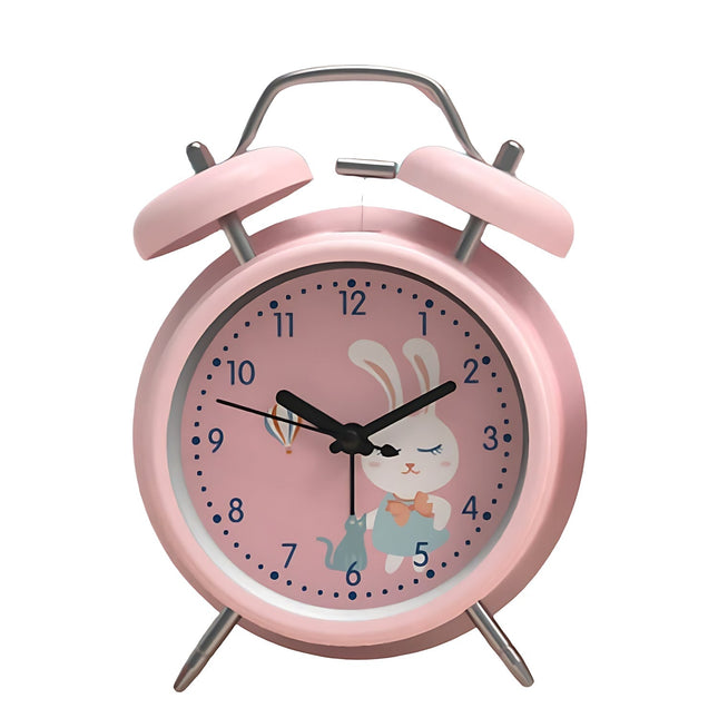 Despertador infantil rosa con campanas