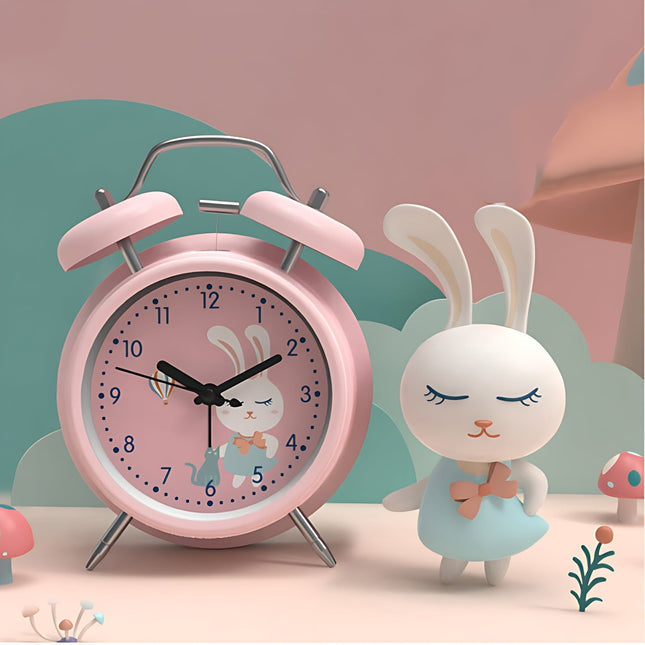 Despertador infantil rosa con campanas