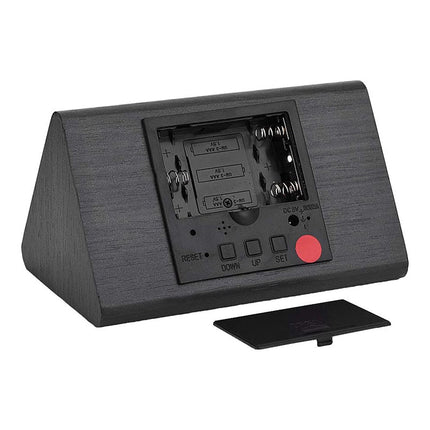 Despertador digital de madera negro