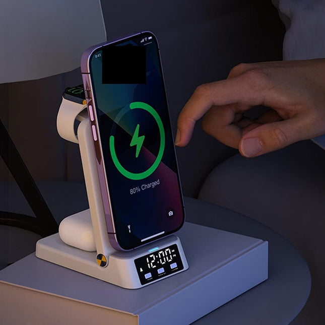 Cargador inalámbrico plegable con reloj