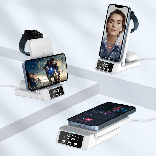 Cargador inalámbrico plegable con reloj