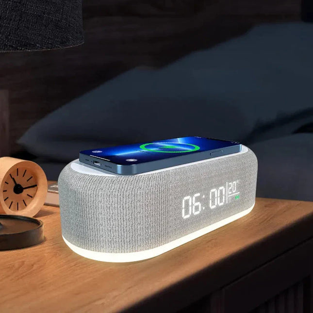Altavoz despertador con carga inalámbrica