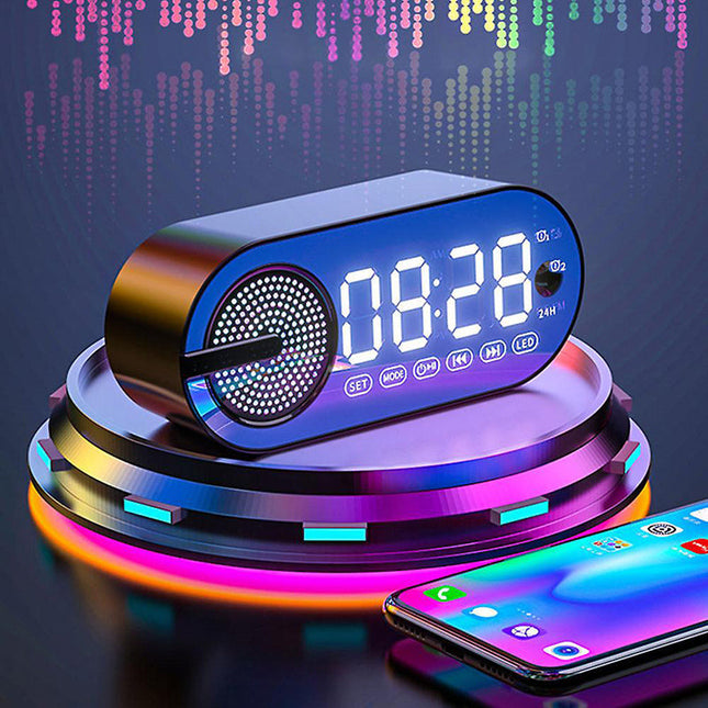 Radio despertador digital con altavoz Bluetooth