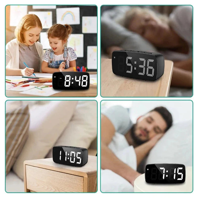 Despertador digital a pilas compacto